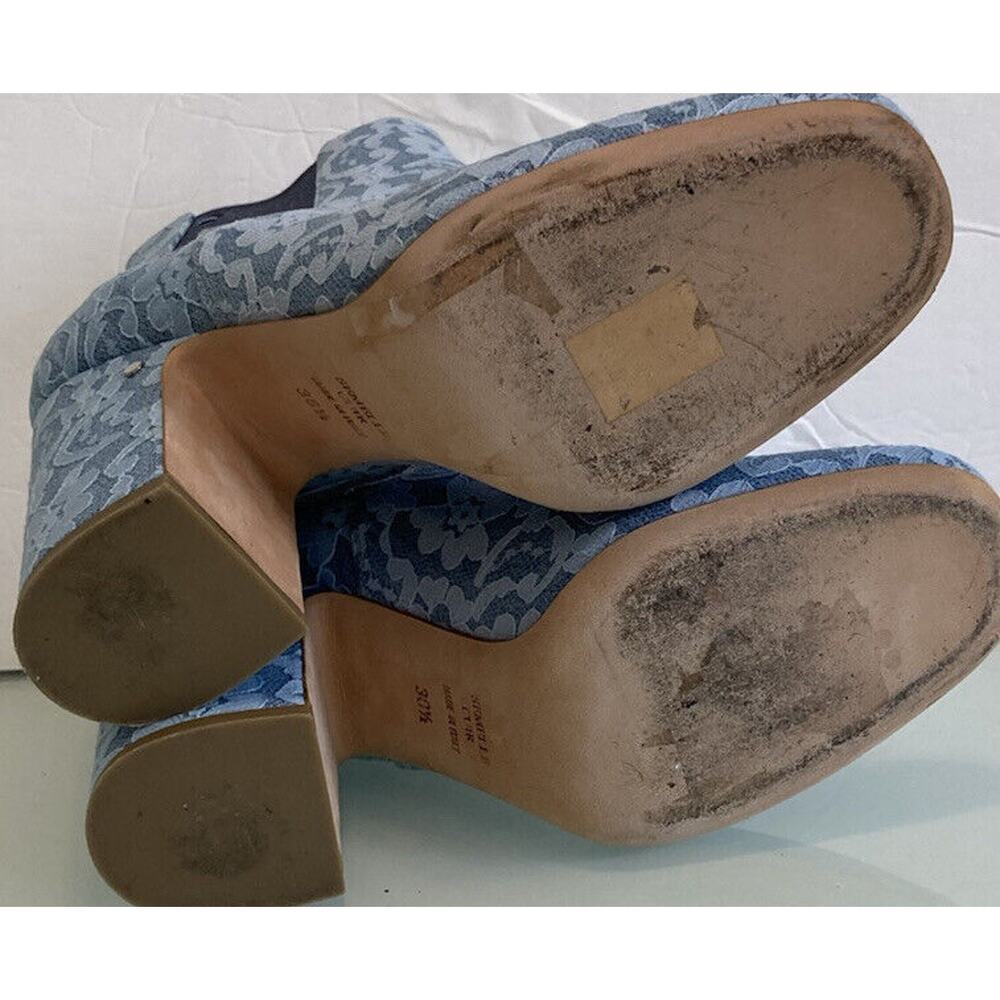 LAURENCE DACADE Blue Floral Lace Mila Heel Ankle Boots Booties Size 38.5 US 8.5 - Picture 9 of 9